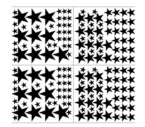 174pcs Mixed Size Star Wall Stickers Home Decor Bedroom Removable Nursery Wal…