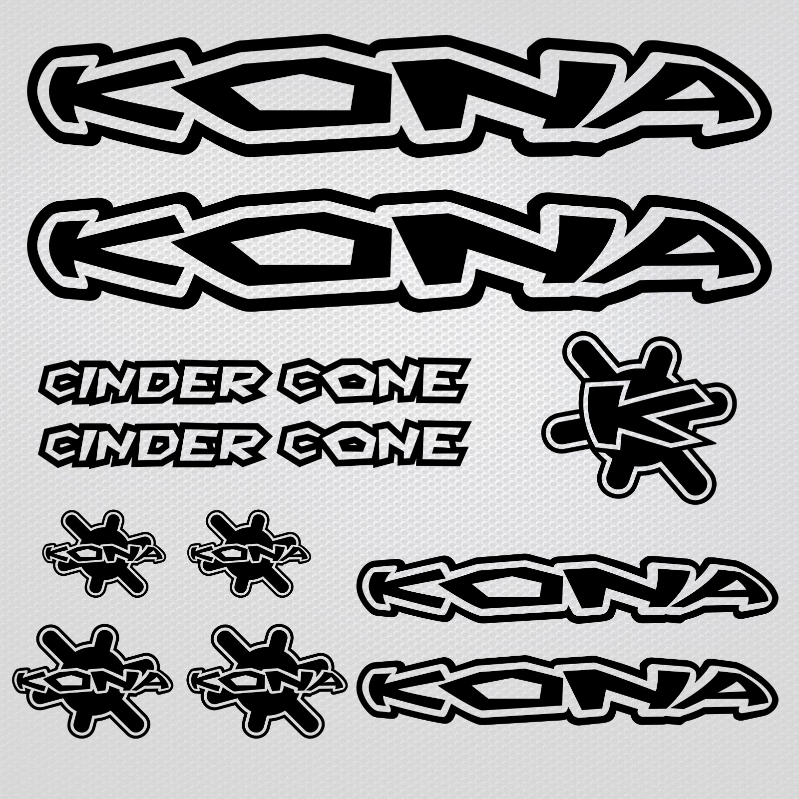 Kona Cinder Cone decals frame stickers mountain bike fork bmx mtb vinyl ORACAL