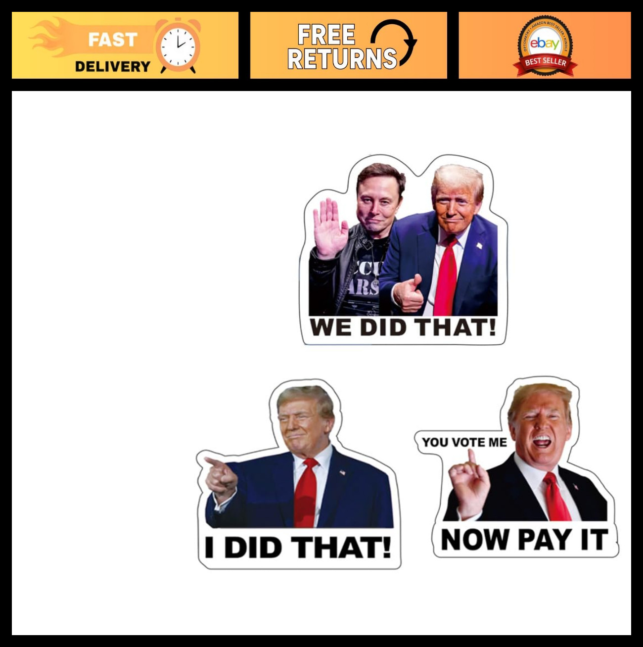 200 PCS I Did That Stickers – 2" Waterproof Anti-Trump Decals, Easy Remove, No