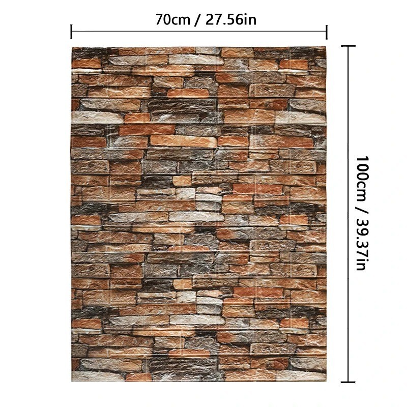 Brick Wall Sticker Self-Adhesive Wallpaper 3D Tile Foam Panel Waterproof Sticker