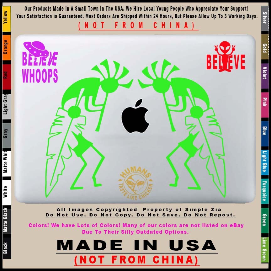 Kokopelli 2 Kokopellis with Feather Navajo Pueblo Hopi Zuni Sticker Decal