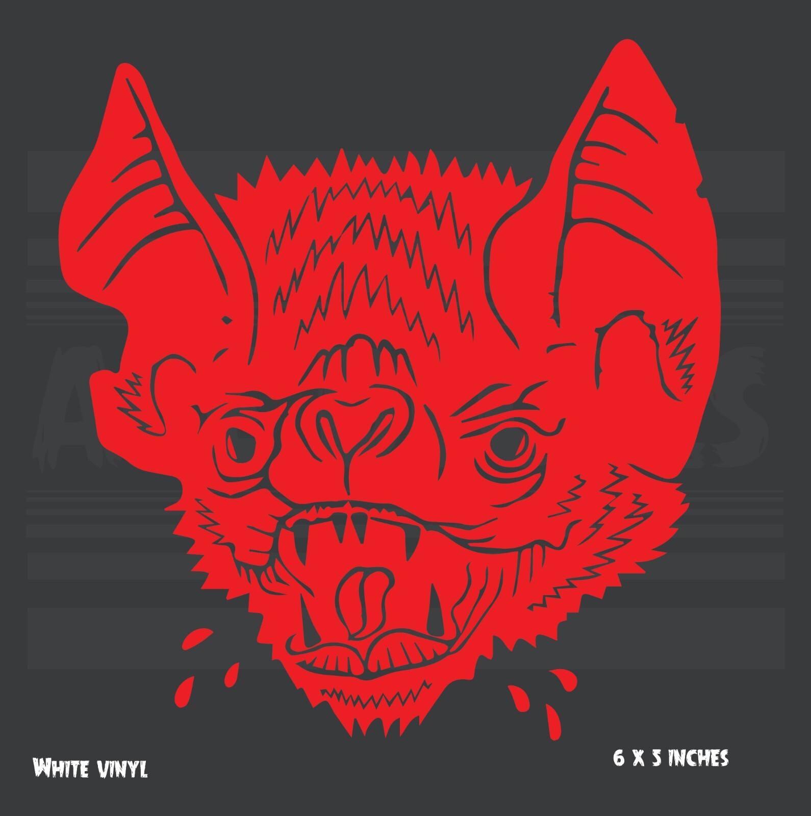 Bat Head – Horror Creepy Halloween – Vinyl decal sticker laptop Car