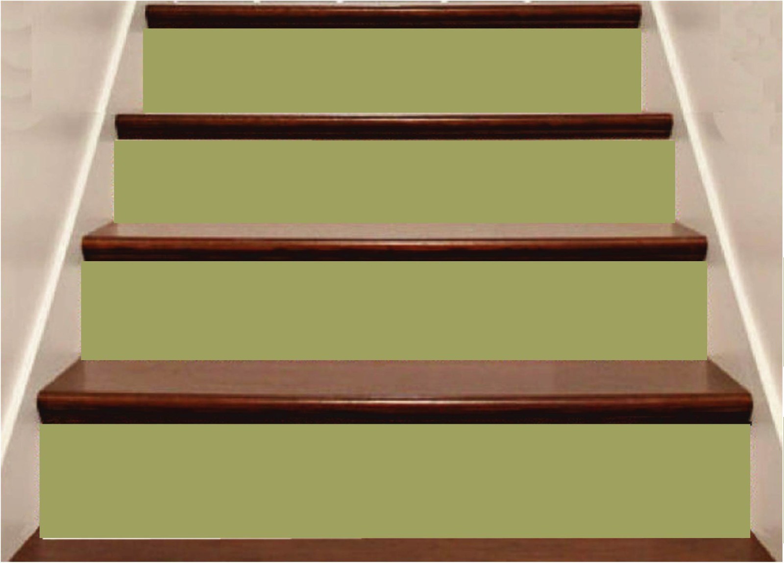 Gothic Green Stair Riser Stickers | Waterproof Peel and Stick Decals (Set of 5)