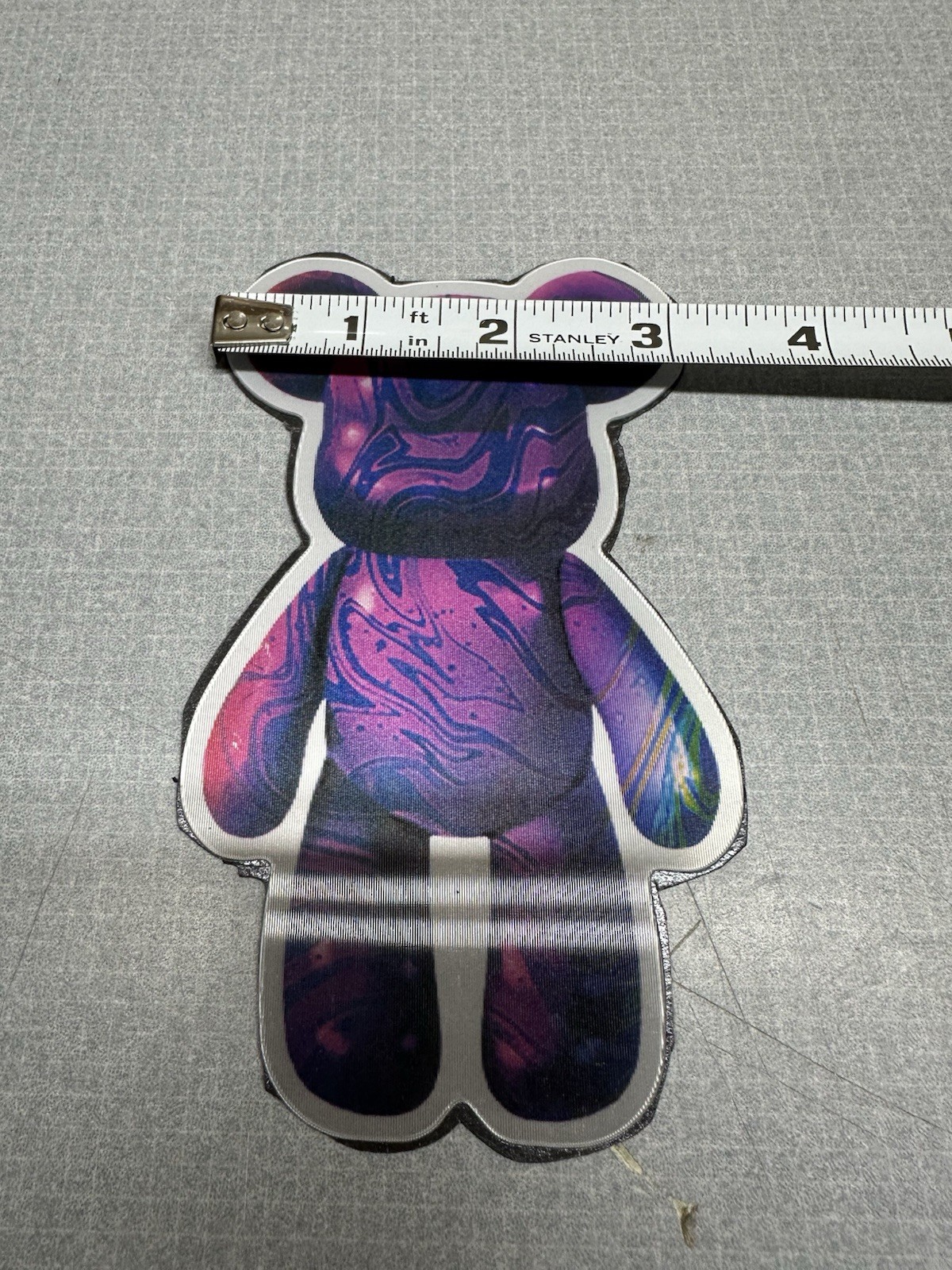 3D Magnet "Drip Bear" "Fluid Bear" Bearbrick Figure Vibrant Purple, Blue, Orange