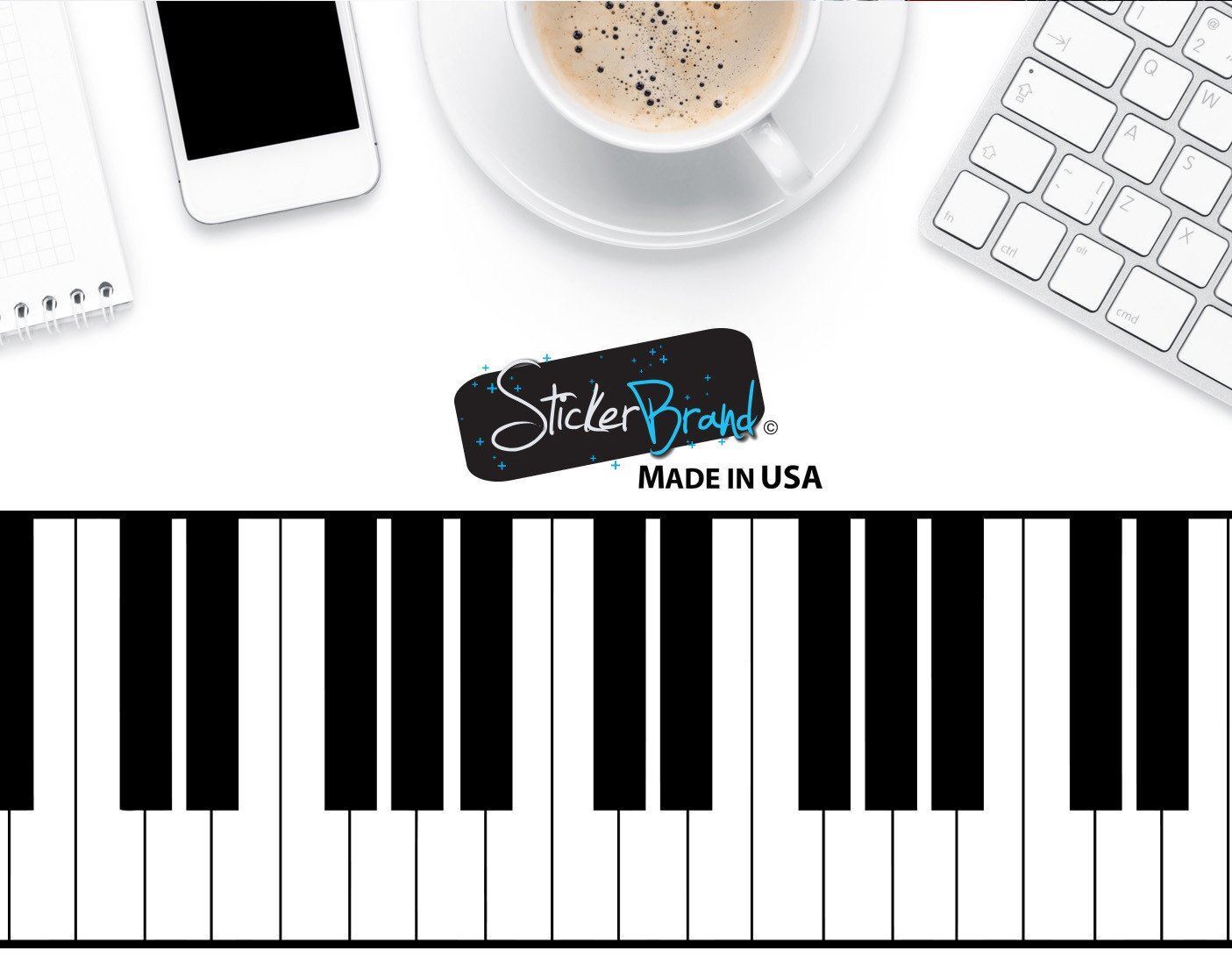 Piano Keys Graphic Wall Decal Sticker. Music Wall Art Decor. Classroom Decor.