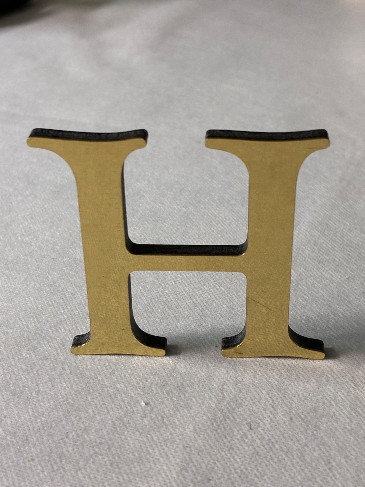 ACRYLIC GOLD FINESHED LETTER ( H ) TALL 3" INCHES