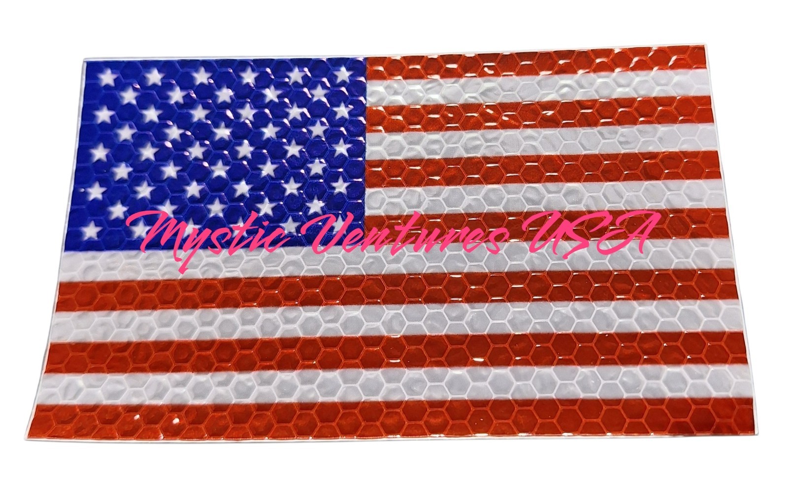 Reflective American Flag Sticker 5" x 3" Rain Carwash Proof Vinyl Old Glory 1776