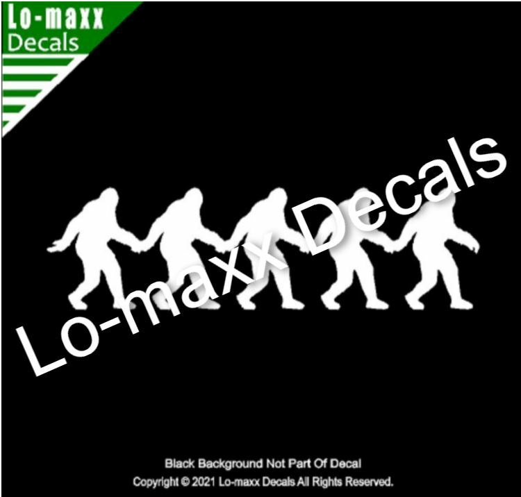 Bigfoot Holding Hands Love Chain Original Superior Quality Die Cut Vinyl Decal