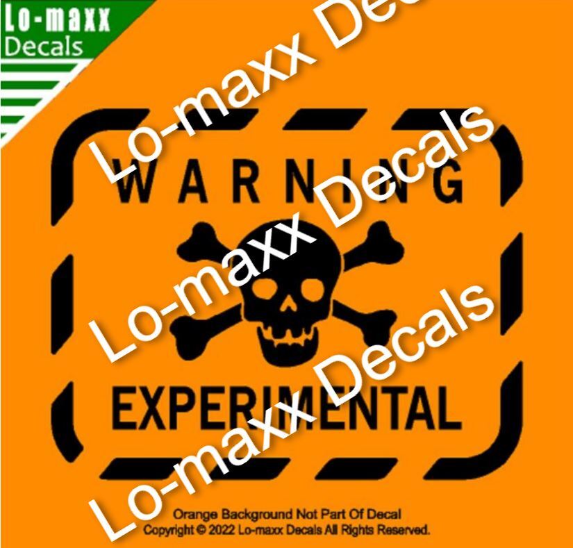 Warning Experimental Skull And Cross Bones Custom Graphic Die Cut Vinyl Decal