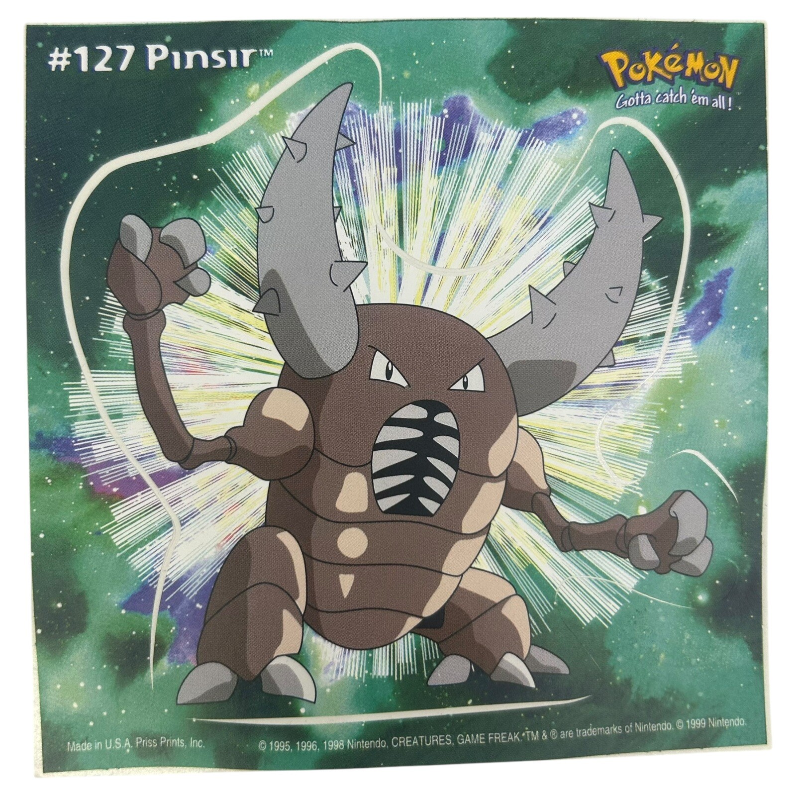Pokemon Collect ’em Stick-Ups Pinsir #127 Large 4” Sticker Priss Prints
