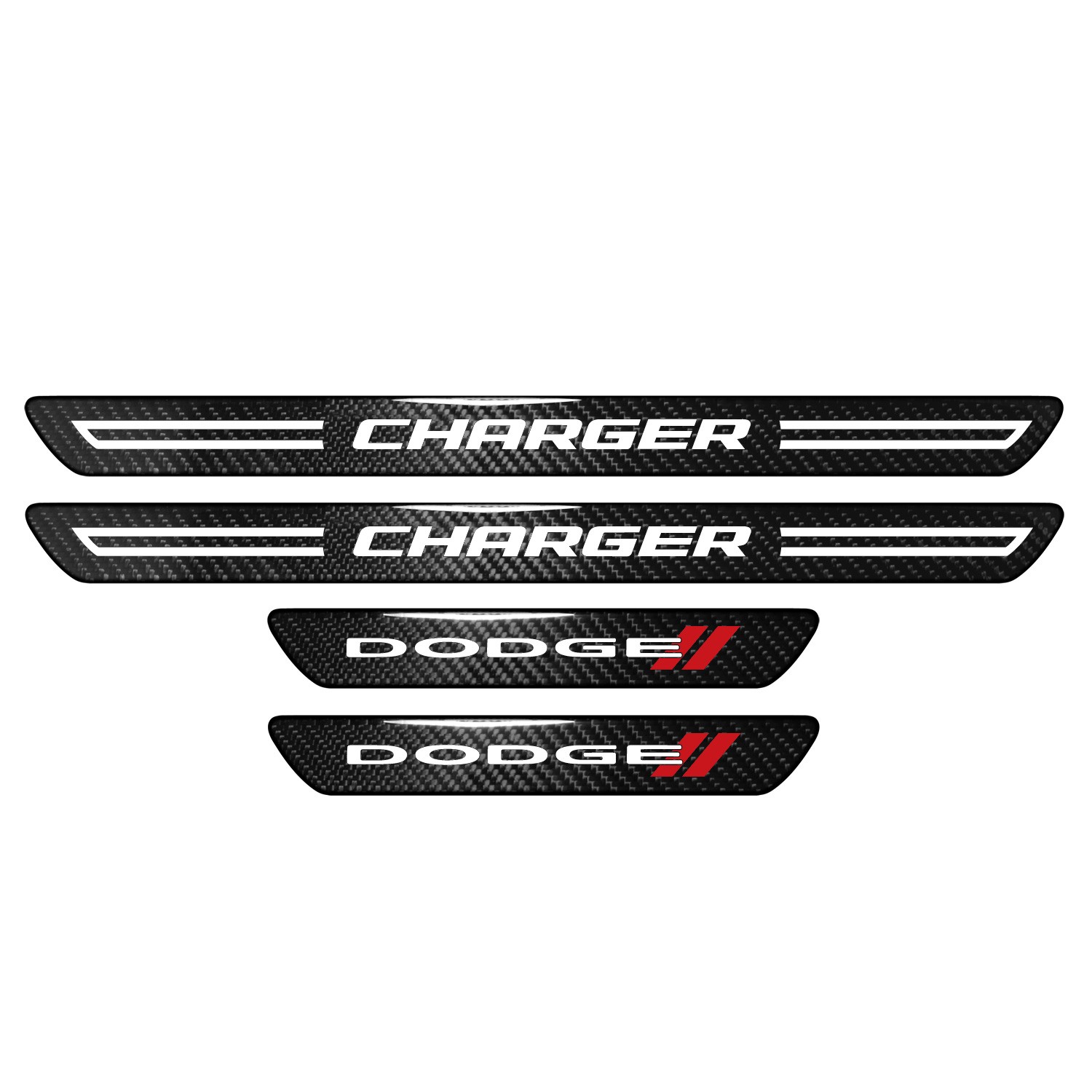 Dodge Charger Real Carbon Fiber 4 Pcs Door Sill Kick Plates