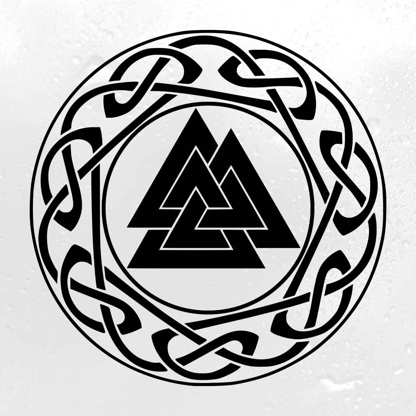 Celtic Knot Circle with Valknut Vinyl Decal | Viking Nordic Mythology | Die Cut