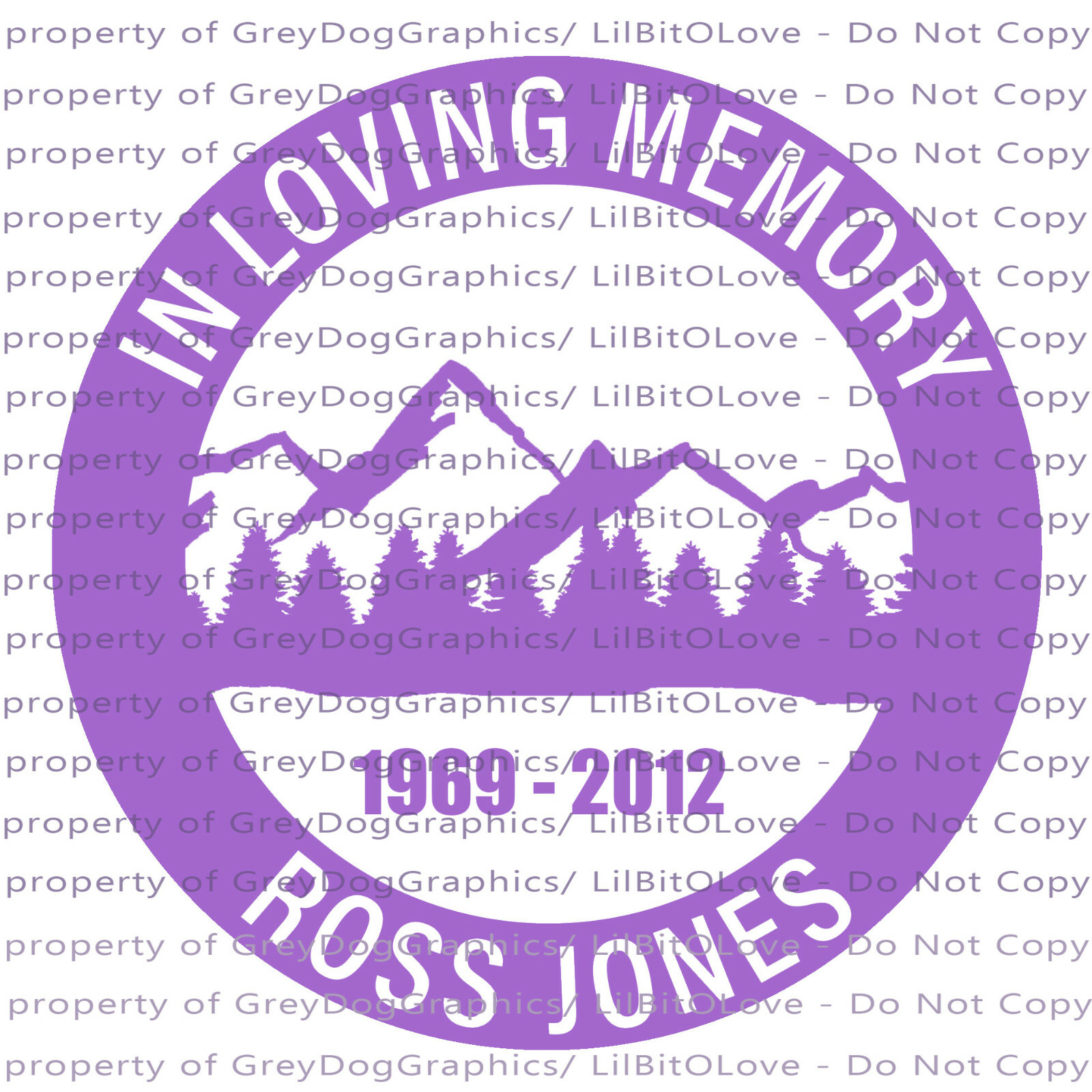 IN MEMORY MOUNTAIN RANGE PINE TREES VINYL DECAL STICKER MTS MOUNTAINEER