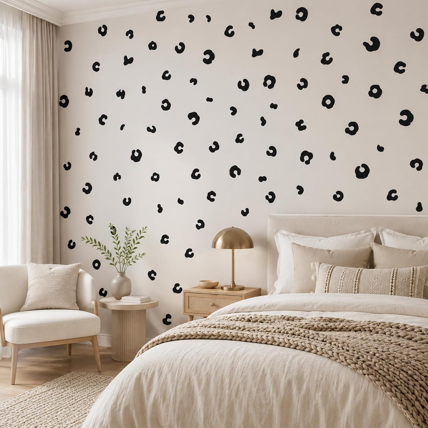 Black Cheetah Animal Print Stickers, 360 Vinyl Decals for DIY Decor