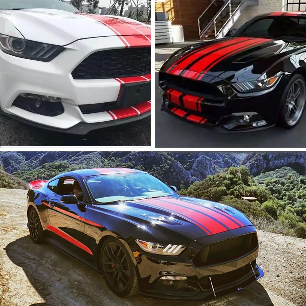 Car Hood Stripe Sticker Universal Auto Racing Stripes Body Side Decal Vinyl S…