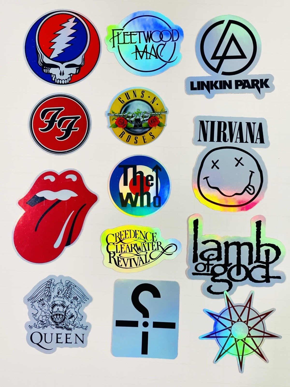 50 Large Classic Rock Stickers 50s 60s 70s 80s 90s Rock & Roll Waterproof Large
