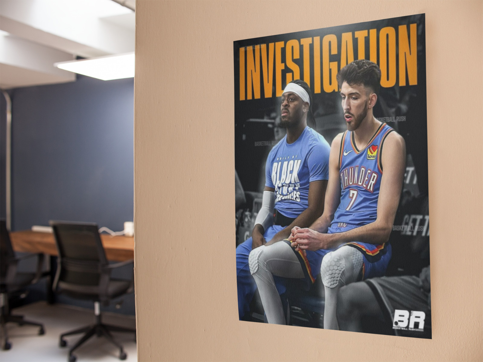 OKC Basketball Duo Wall Vinyl Decal Poster Print Removable Adhesive Graphic