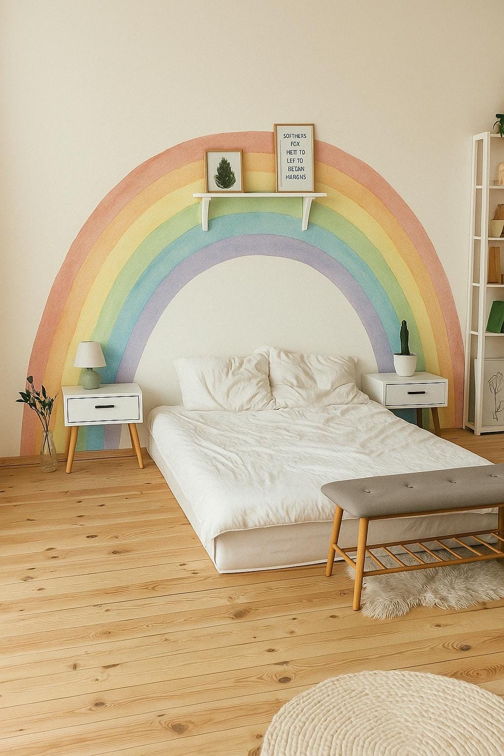 Pastel Rainbow Wall Decal | Watercolor Rainbow Nursery Decor