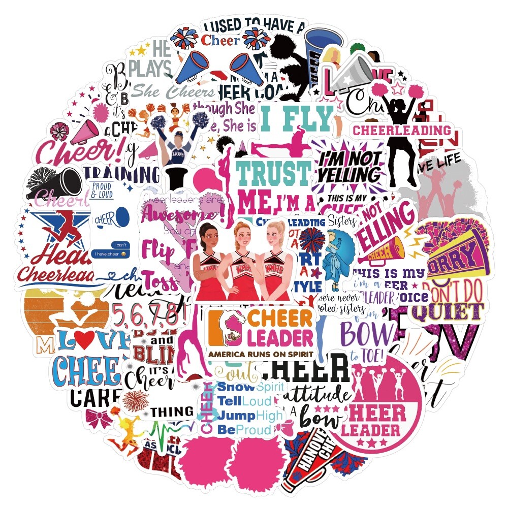 10 Random Cheer Stickers Dancing Cheerleader Decals Laptop Hydro Free Shipping