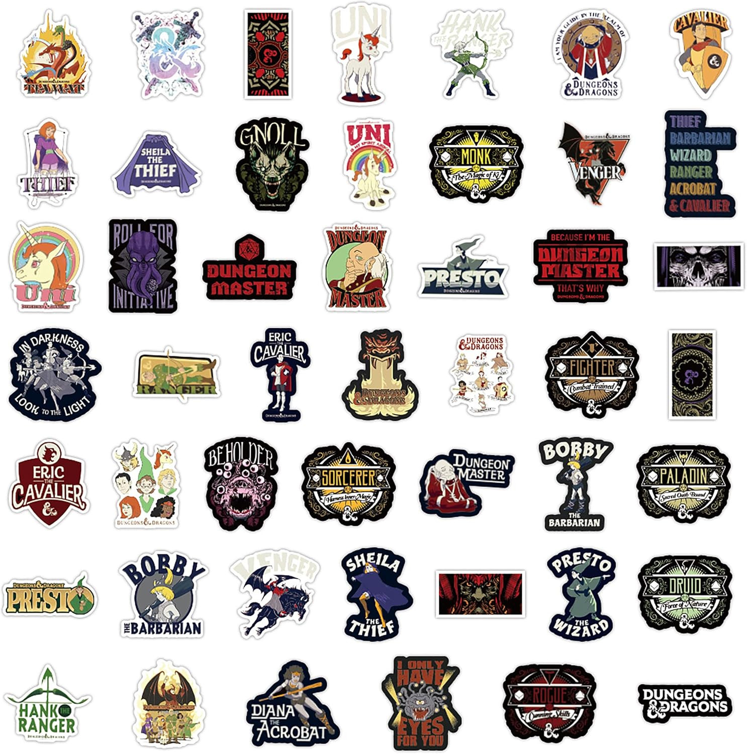 Dungeons and Dragons Stickers- 100Pcs Vinyl Waterproof Stickers for Teens, Gifts