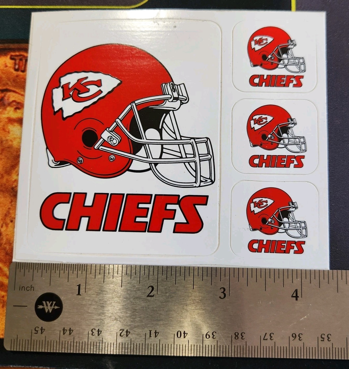 Kansas City Chiefs Helmet Set Of 4 Logo Football Stickers