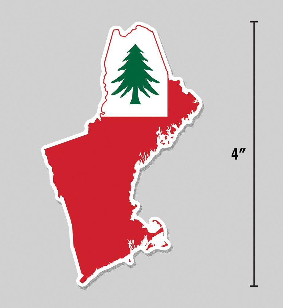 New England Sticker Independence Republic of New England Map 4" Vinyl Decal