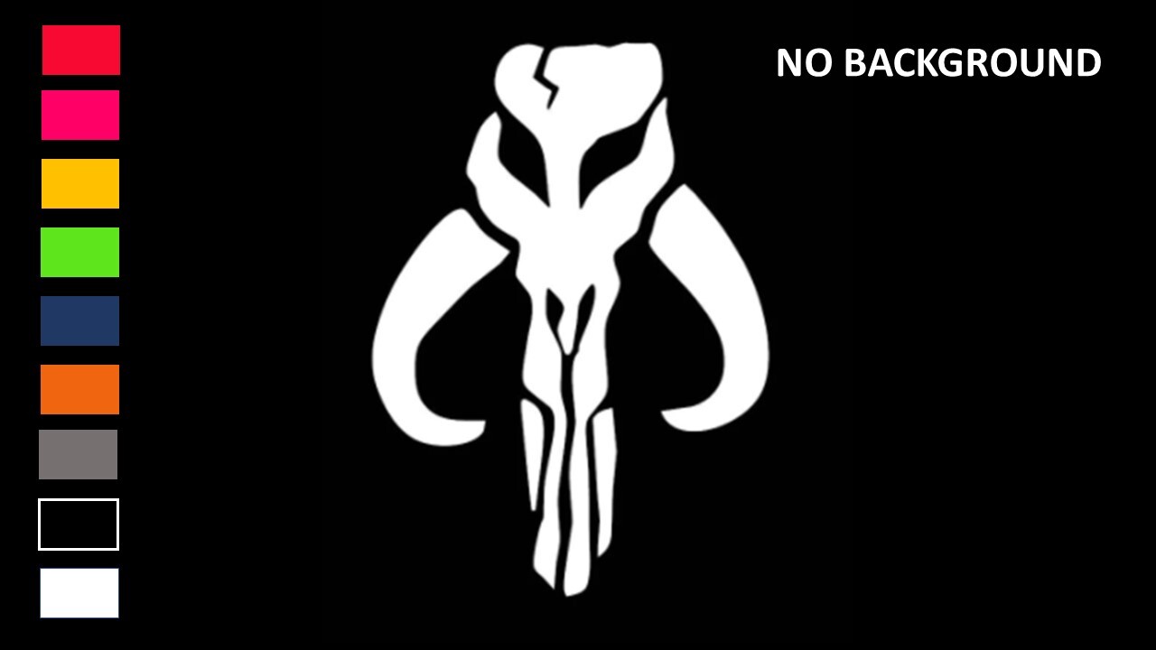 MANDALORIAN MYTHOSAUR SKULL, STAR WARS Decal Stickers for Cars, Windows, Laptops