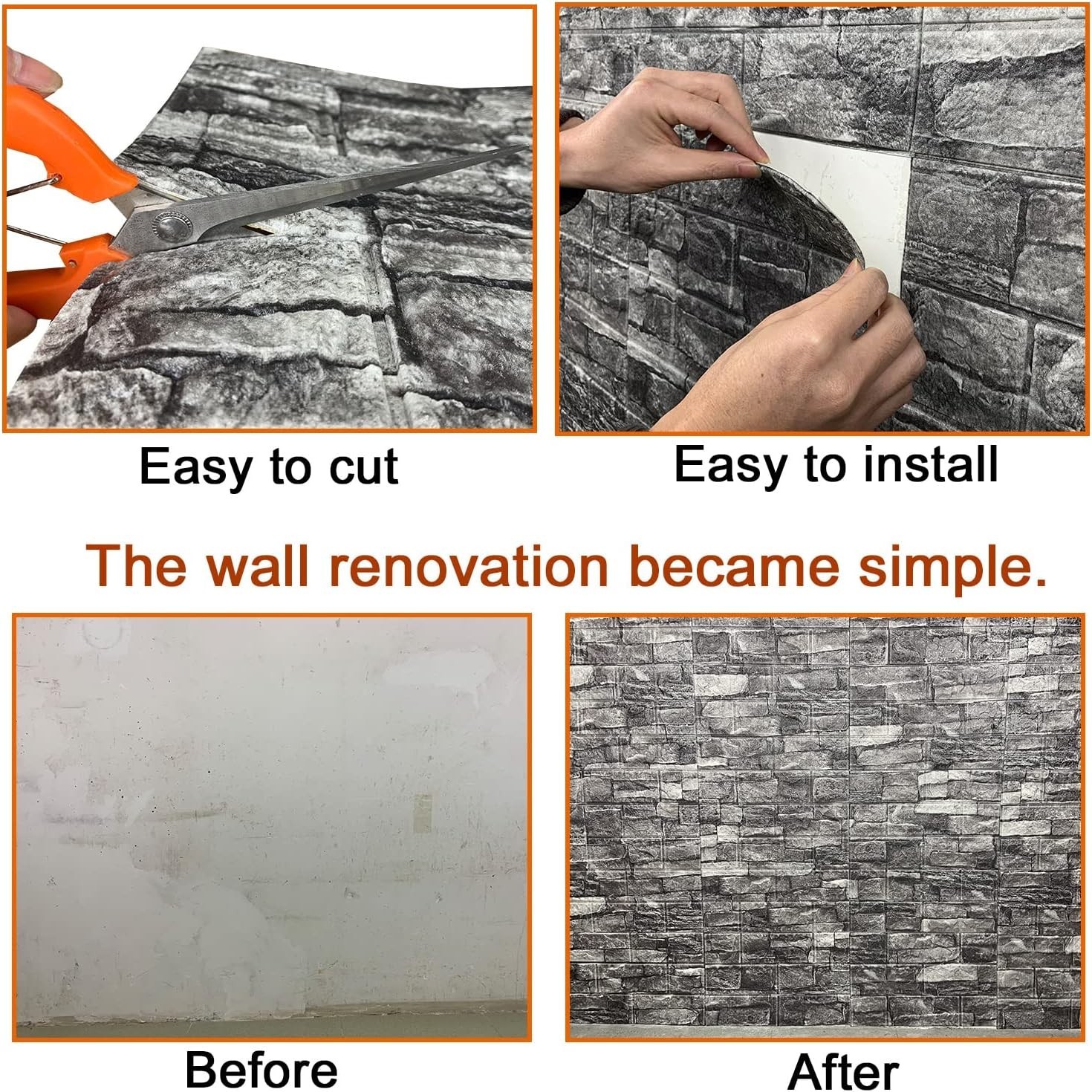 3D Faux Brick Wallpaper – 20PCS Self-Adhesive Foam Panels for Elegant Walls