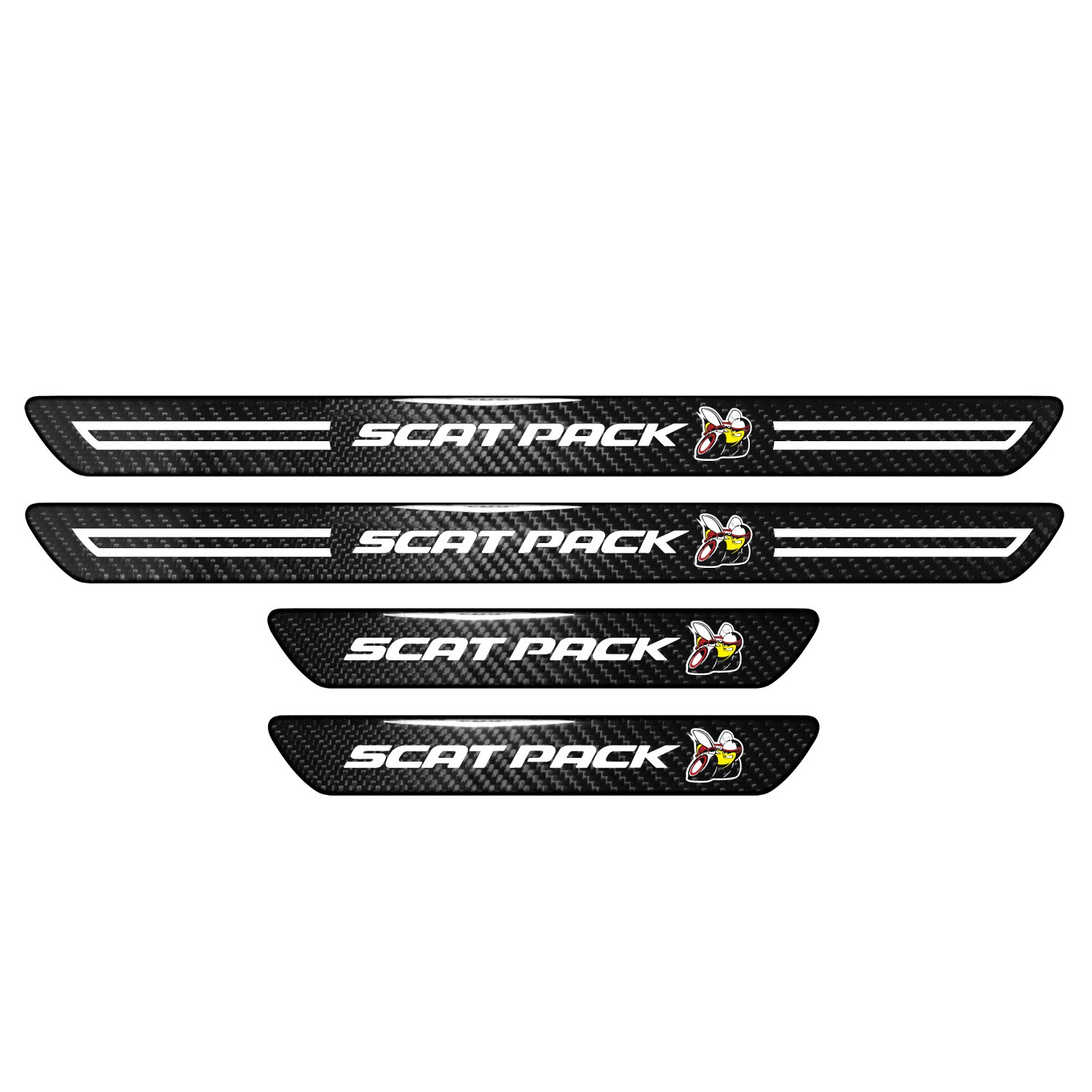 Dodge Scat-Pack Real Carbon Fiber 4 Pcs Door Sill Kick Plates