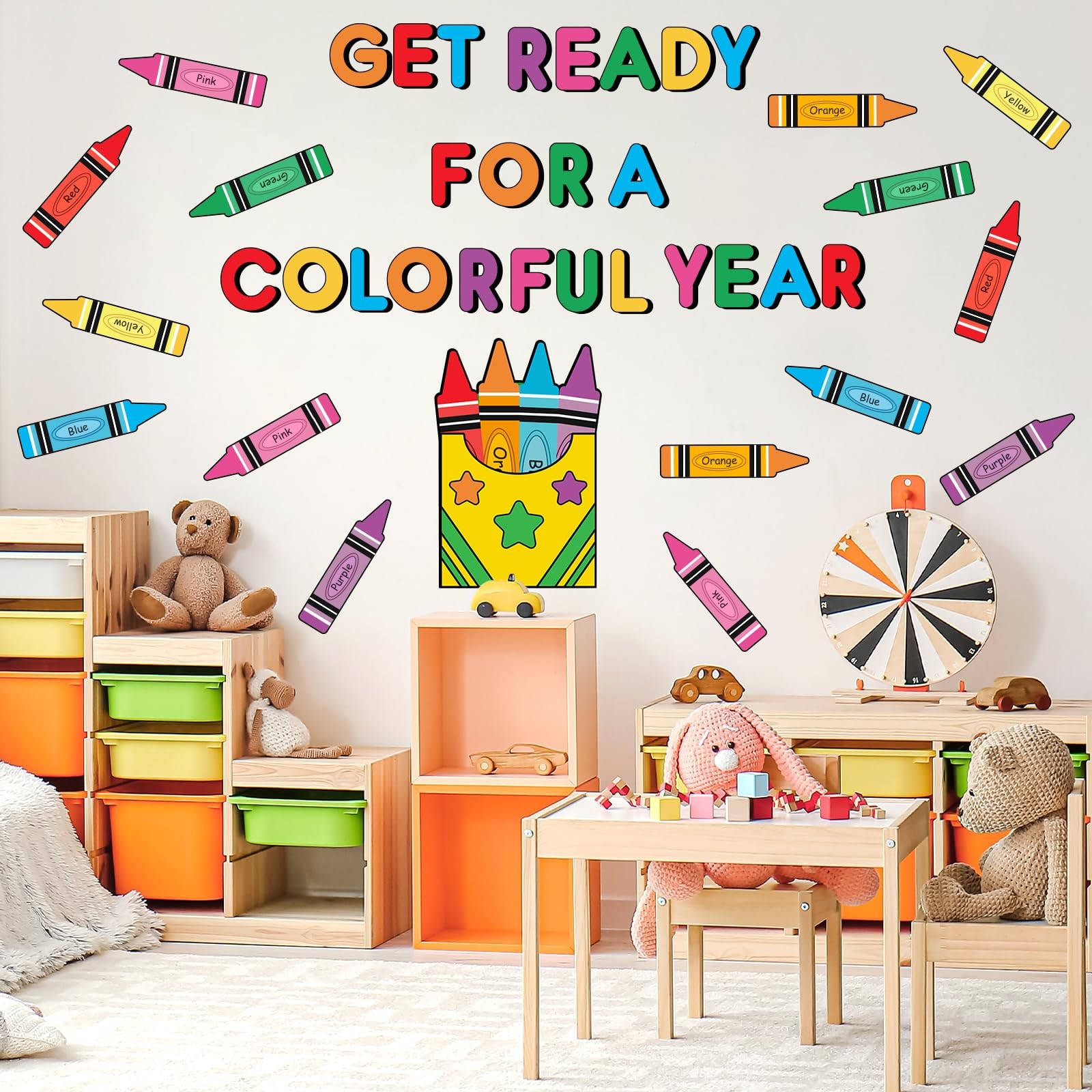 Colorful Crayon Door Stickers Get Ready for A Colorful Year Wall Decals Large…