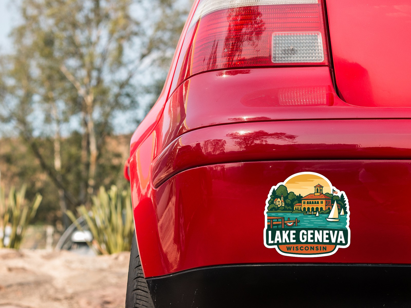 Lake Geneva Sticker Decal Vinyl Die-Cut City Skyline Landmark Design