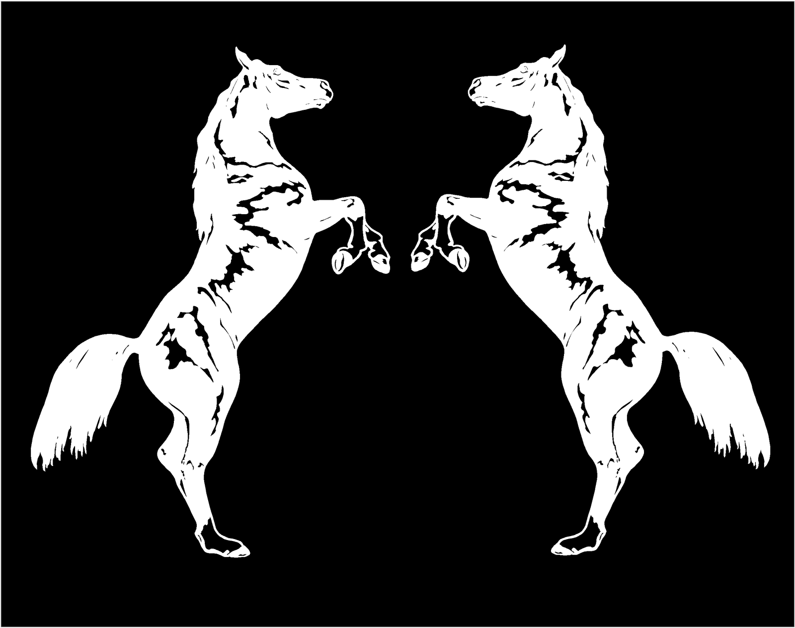 Horses Rearing Decals Mirrored Image vinyl car truck trailer sticker graphic