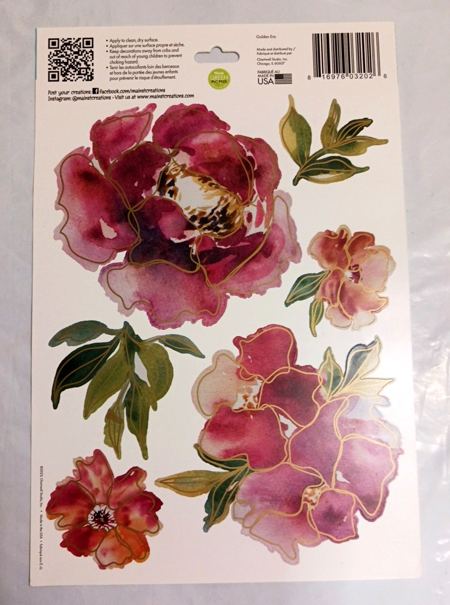 Large flower wall decal lot of 6 packs decals stickers floral decoration. peel +