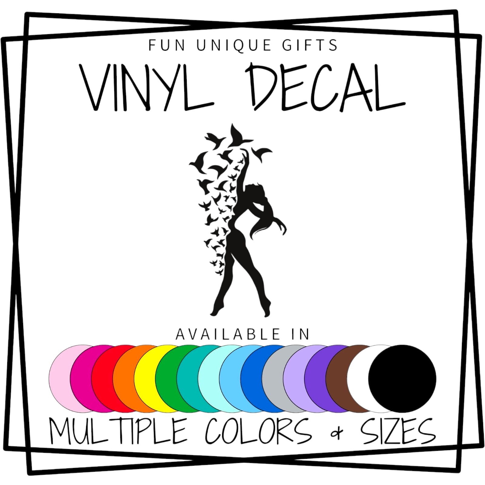 Dancer With Birds Vinyl Decal Sticker -Multiple Colors & Sizes- FREE SHIPPING