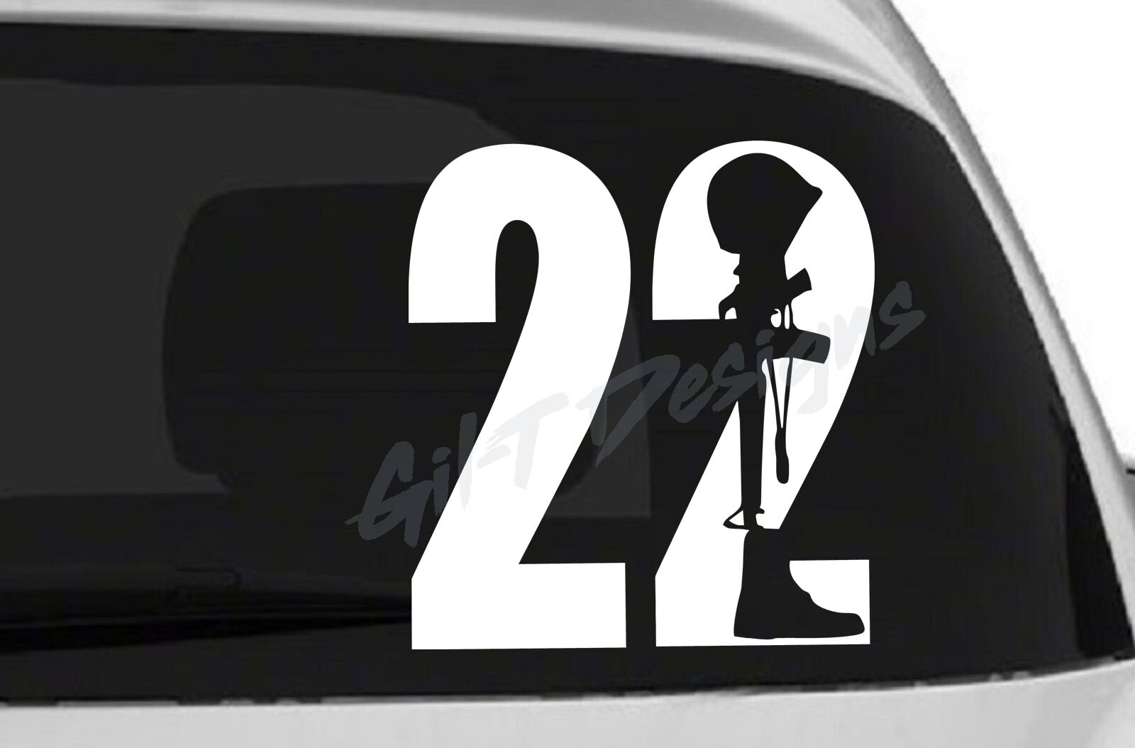 22 a Day #1 Vinyl Decal Sticker, Stop Veteran Suicide Awareness, USA, Fallen