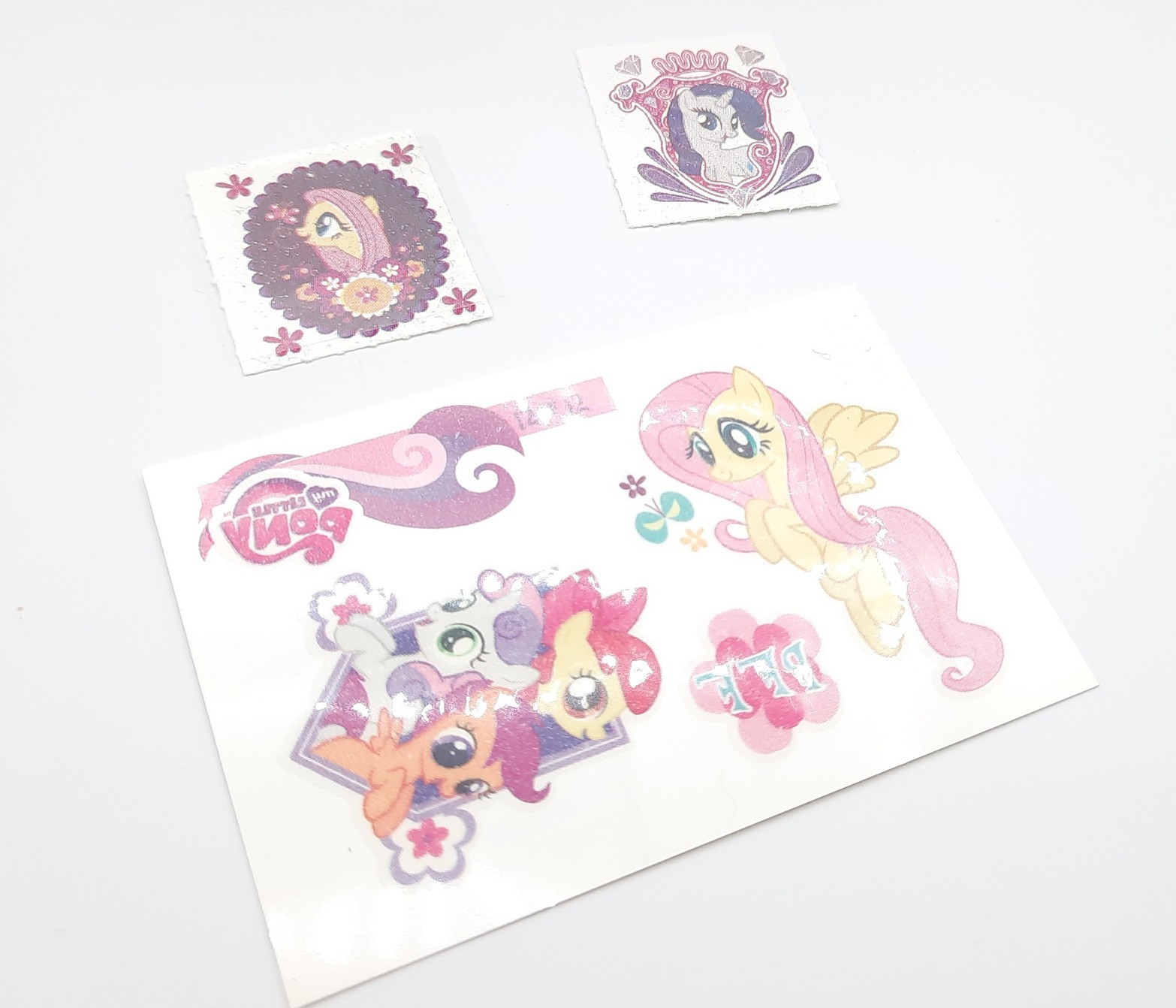 My Little Pony Fun Tats temporary tattoo set Rarity Fluttershy CMC FIM Enterplay