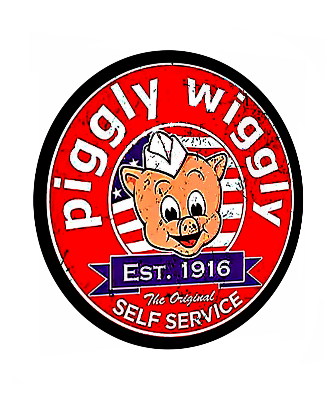 Piggly Wiggly Self Service Vinyl Sticker Decal Sign Wall Laptop Window Car