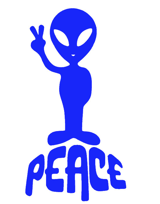 ALIEN, ET, PEACE SIGN, Decal Stickers for Cars, Windows, Laptops, Wall, Tablets.