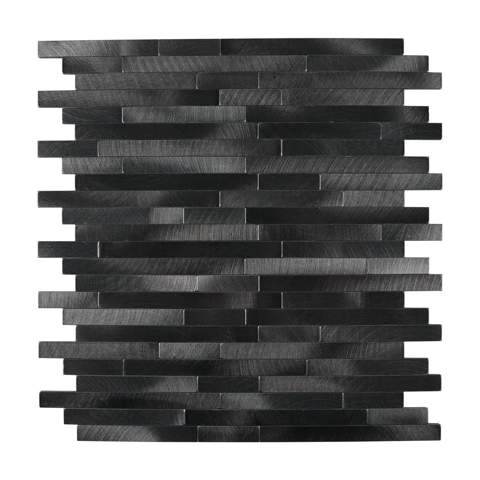 Peel and Stick Backsplash Linear Tile for Kitchen, Self Adhesive Brushed Alum…