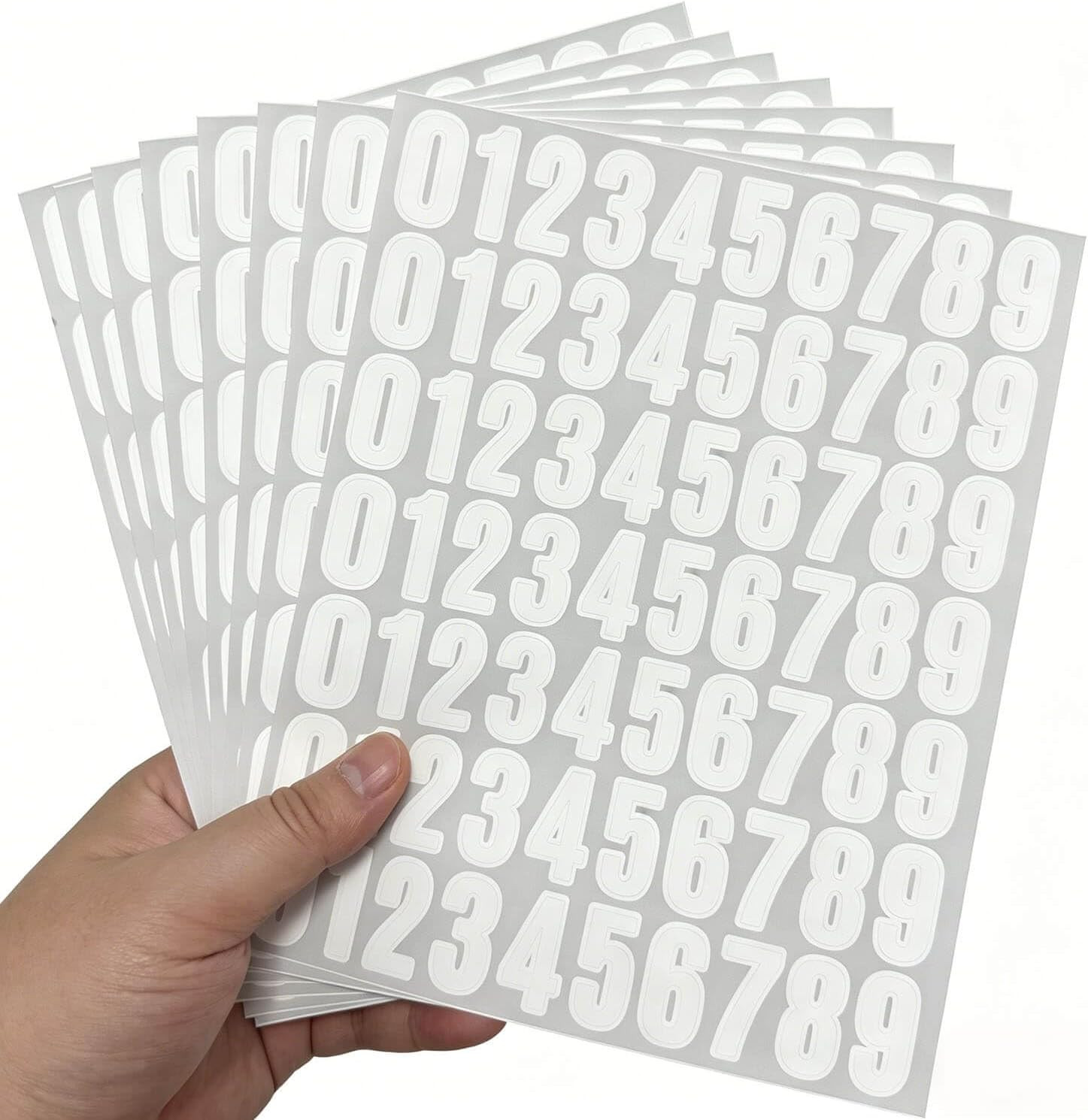 560 Pcs 1 Inch Number Stickers,8 Sheets 0-9 Self-Adhesive Vinyl Waterproof Numbe
