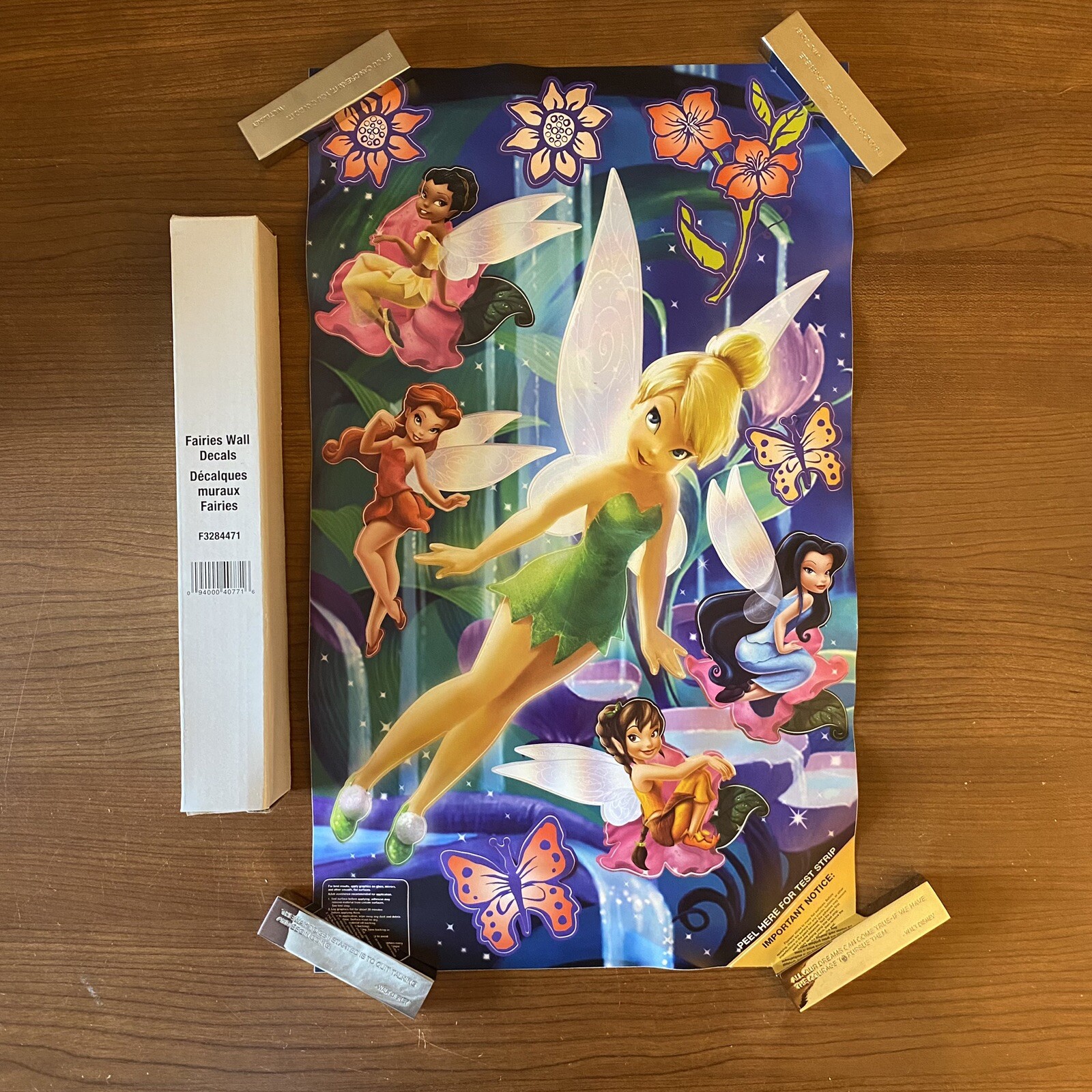 10 Pcs Disney Tinkerbell Fairies Wall Stickers Kids Nursery Wall Art Decal Mural