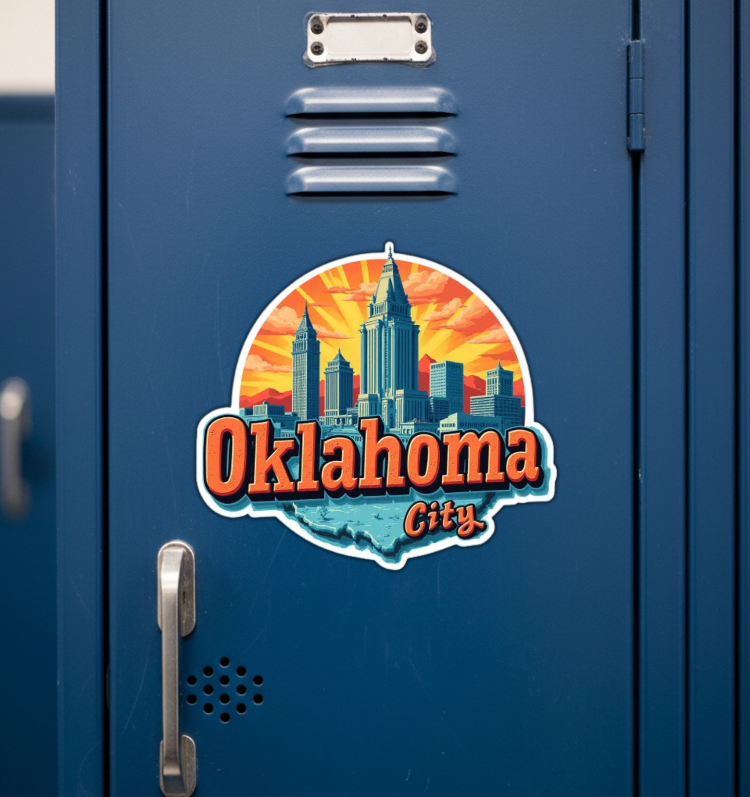 Oklahoma City Oklahoma Fridge Magnet or Laptop Sticker