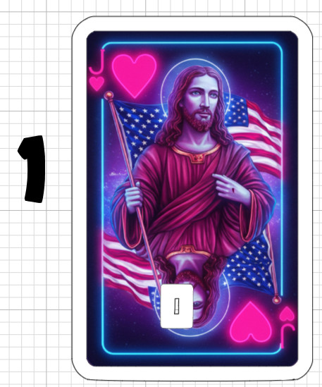Jesus Neon Playing Card ATM Debit Credit Sticker Skin Christ God Christian USA