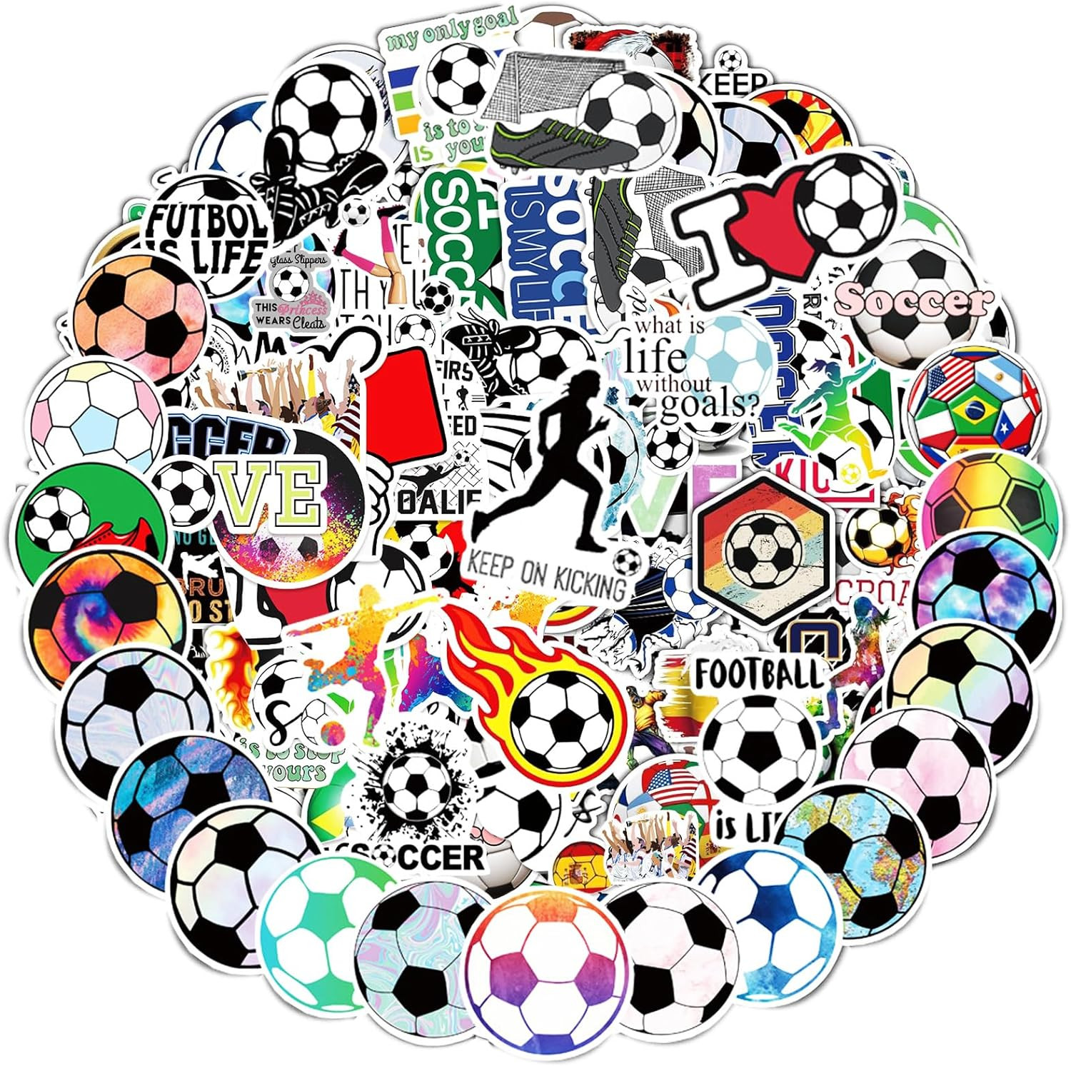 100 PCS 2026 World Cup Soccer Stickers for Boy Girls Kids Teens, Waterproof
