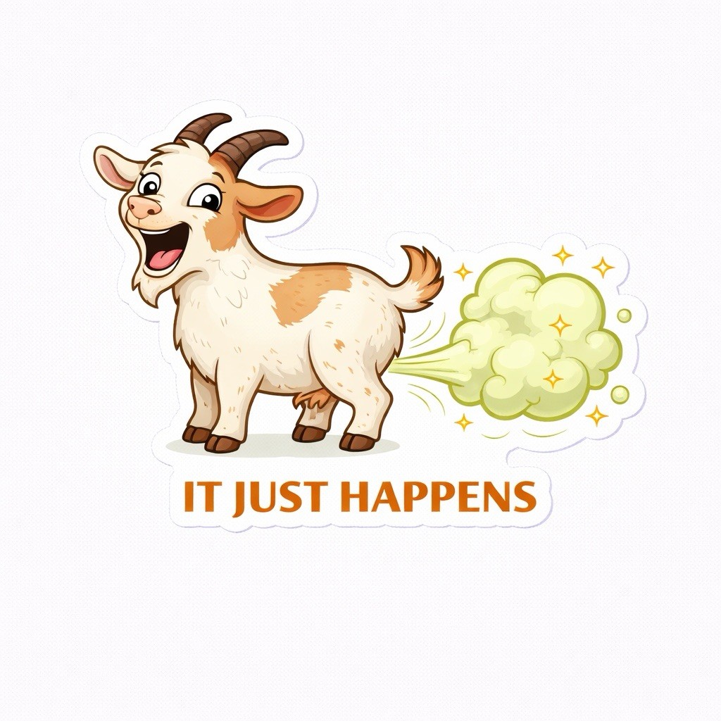 Funny Farm Animal Fart Sticker Set Humor