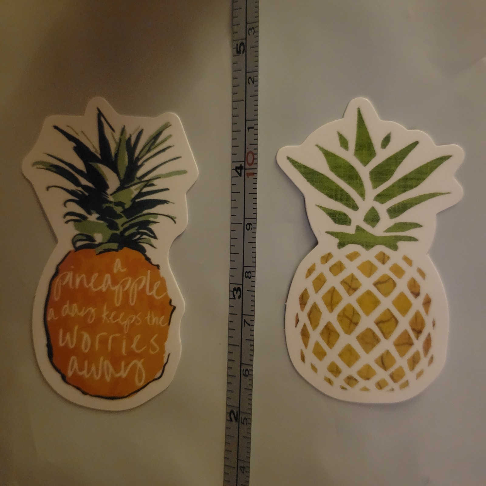 2 Pineapple Stickers 2.5 in X 1.5 in Waterbottle Laptop Notebook Locker Mirror