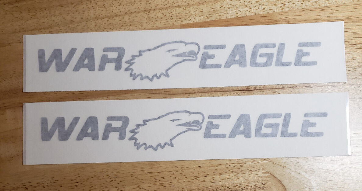 War Eagle Boats Decals Stickers 8" Gloss black (2) Fast USA