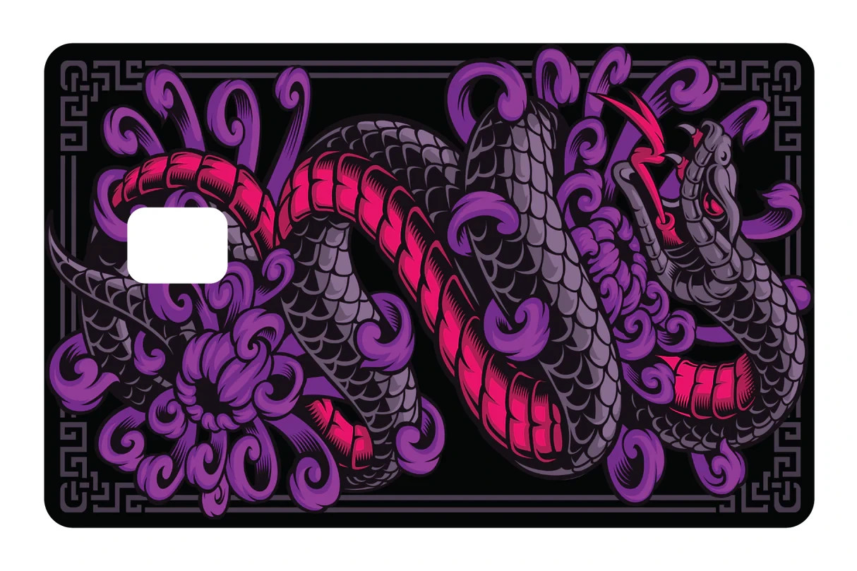 Purple Snake Serpent Card Skin 4 Pack Gothic Reptile Mystical Edgy Accessory