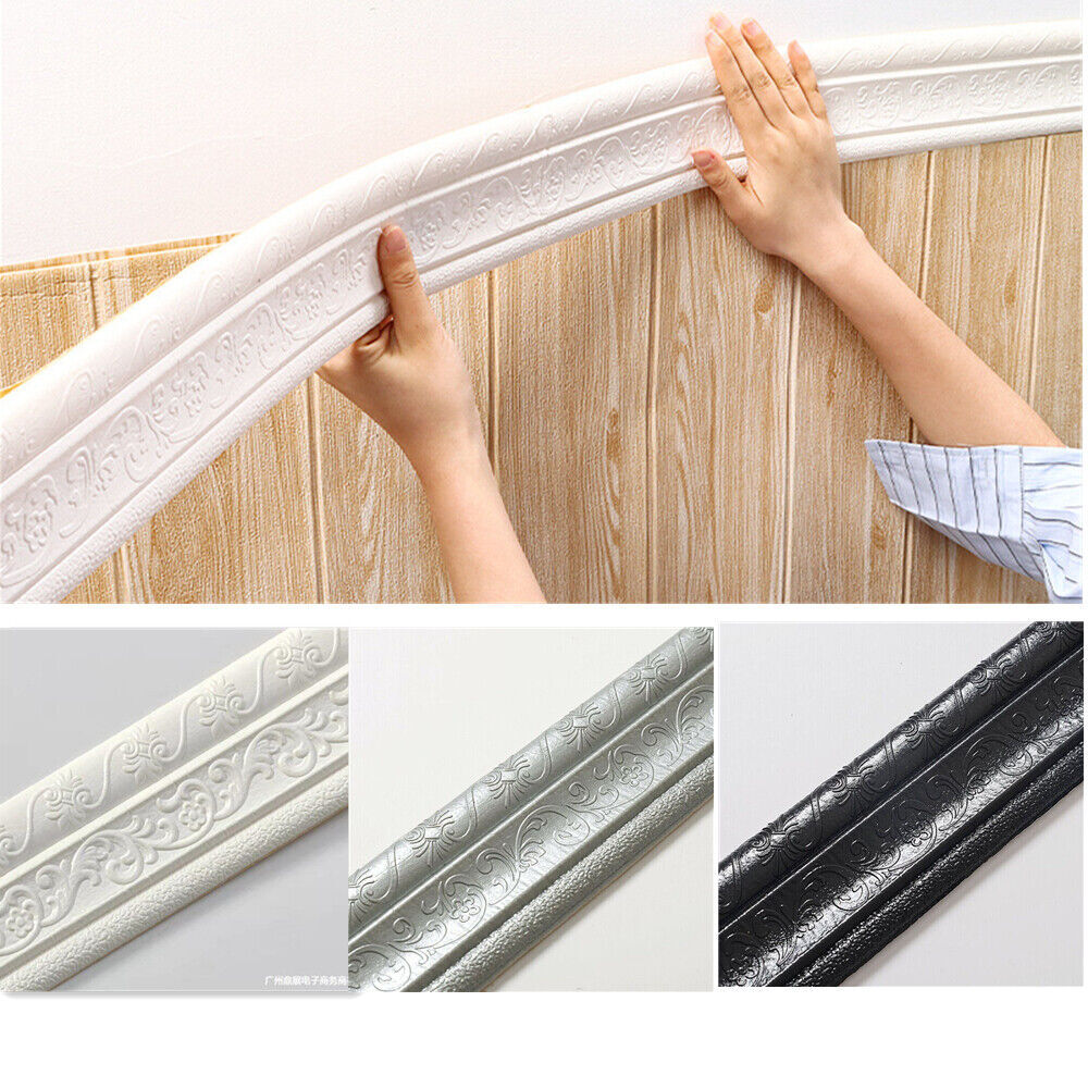 15FT Waterproof 3D Wall Border Wall Paper Decor Sticker Self-adhesive Kitchen
