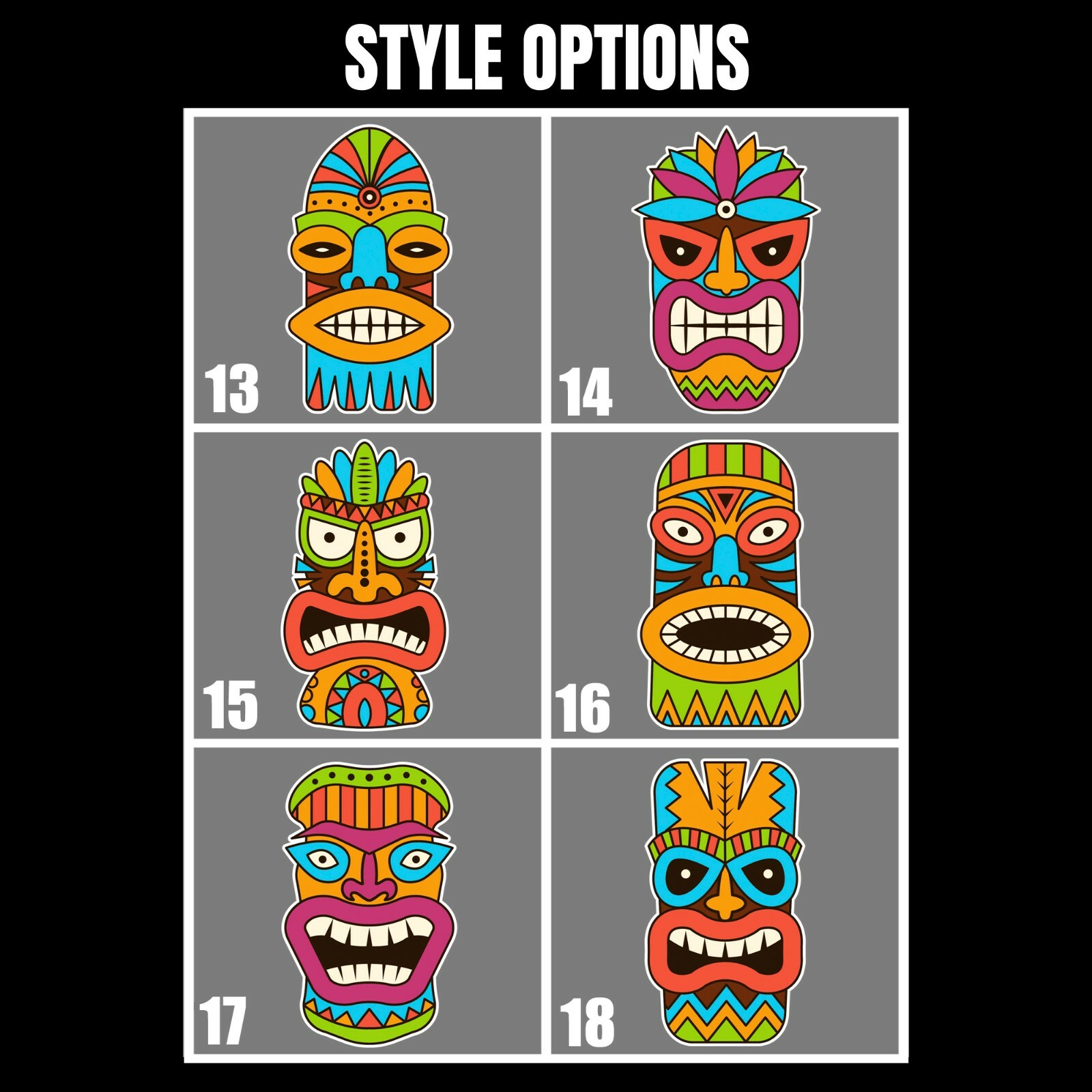 Tiki Totem Vinyl Stickers (General Use) – Multiple Style/Size Options
